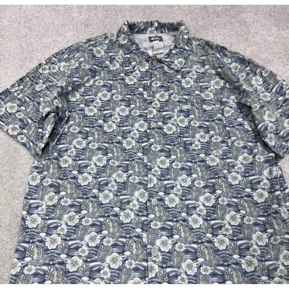 Quiksilver Button Down Shirt Men’s Multicolored Floral Short Sleeve Size XL - Picture 6 of 10